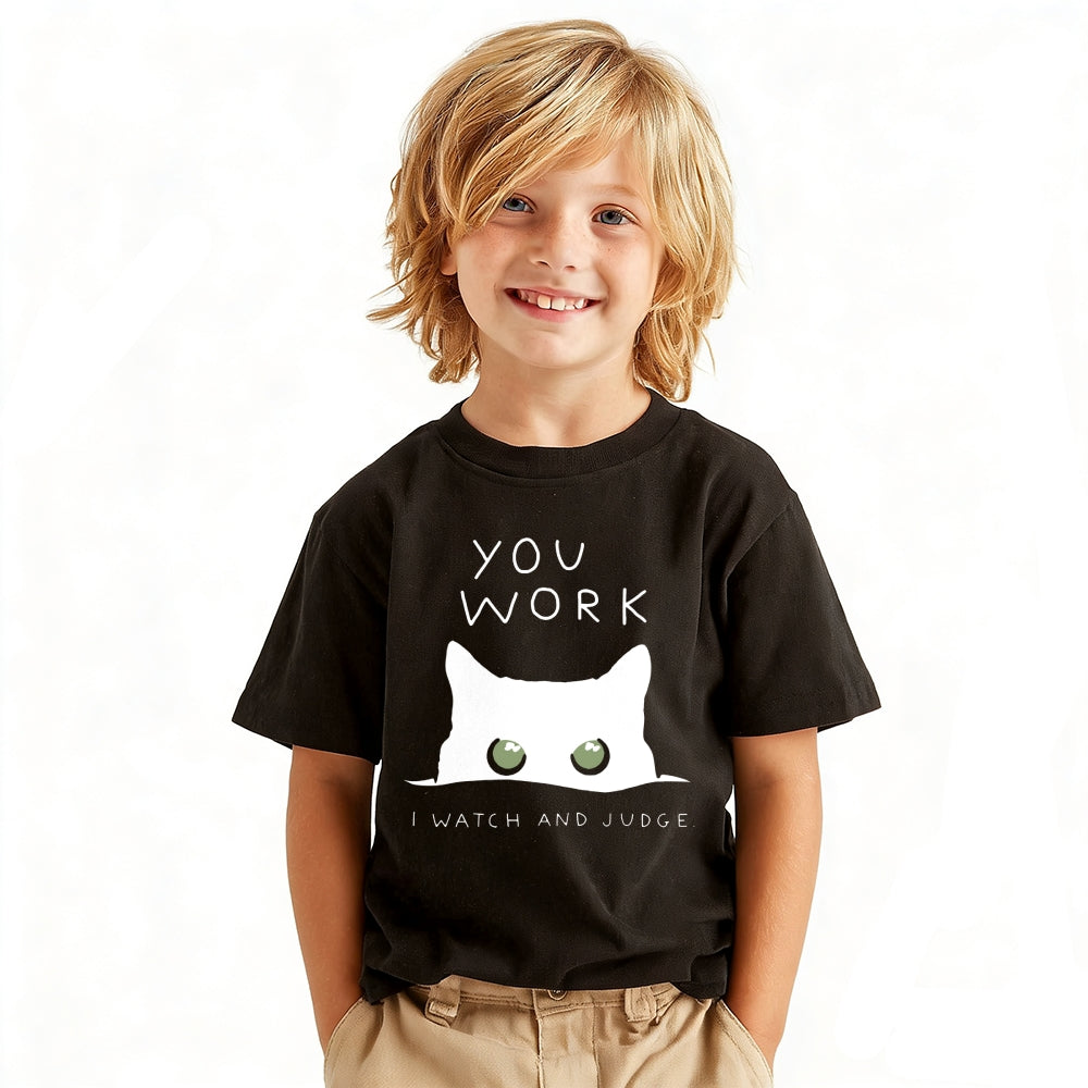 Cat Vintage Kids Cotton T-shirt