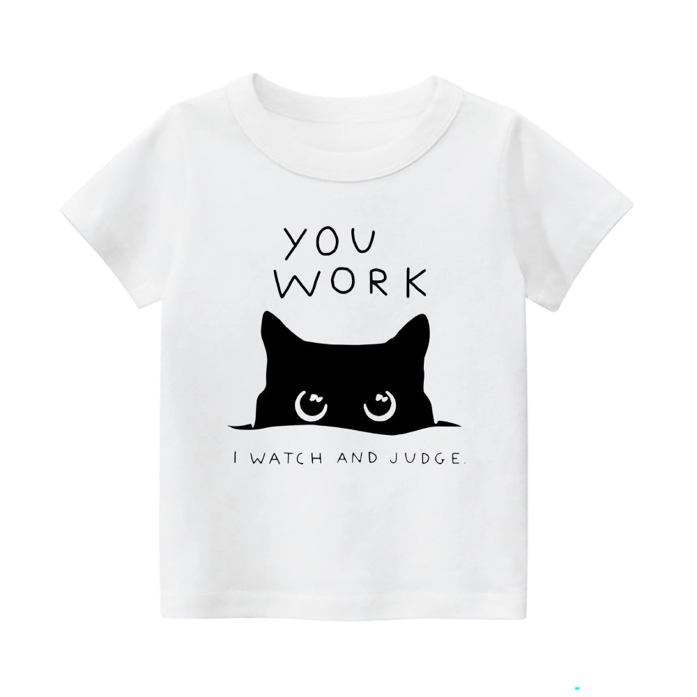 Cat Vintage Kids Cotton T-shirt