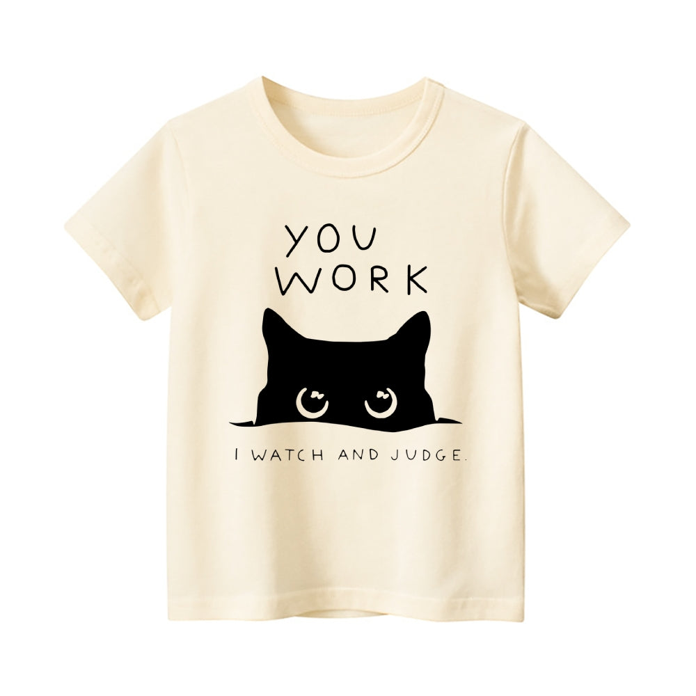 Cat Vintage Kids Cotton T-shirt