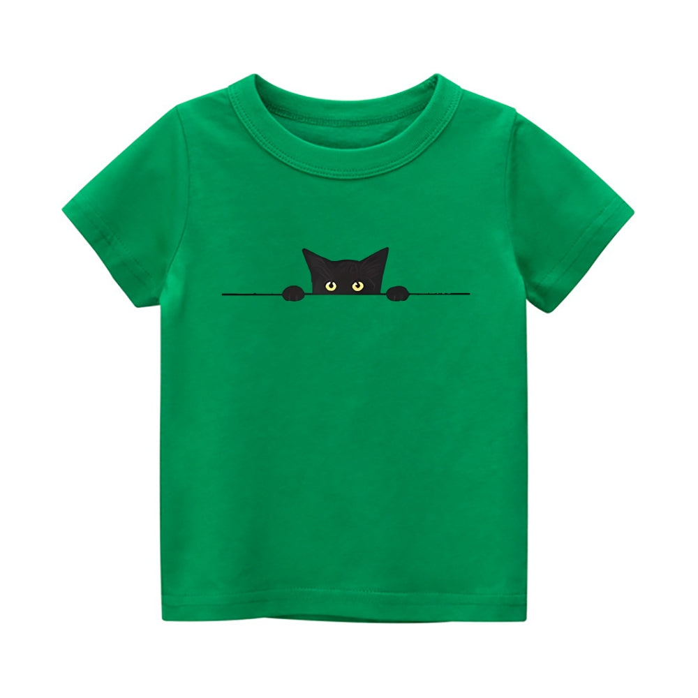 Cat Vintage Kids Cotton T-shirt