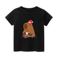 Christmas Capybara Vintage Kids Cotton T-shirt