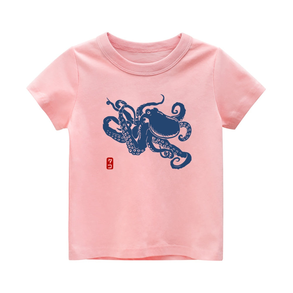 Octopus Vintage Kids Cotton T-shirt