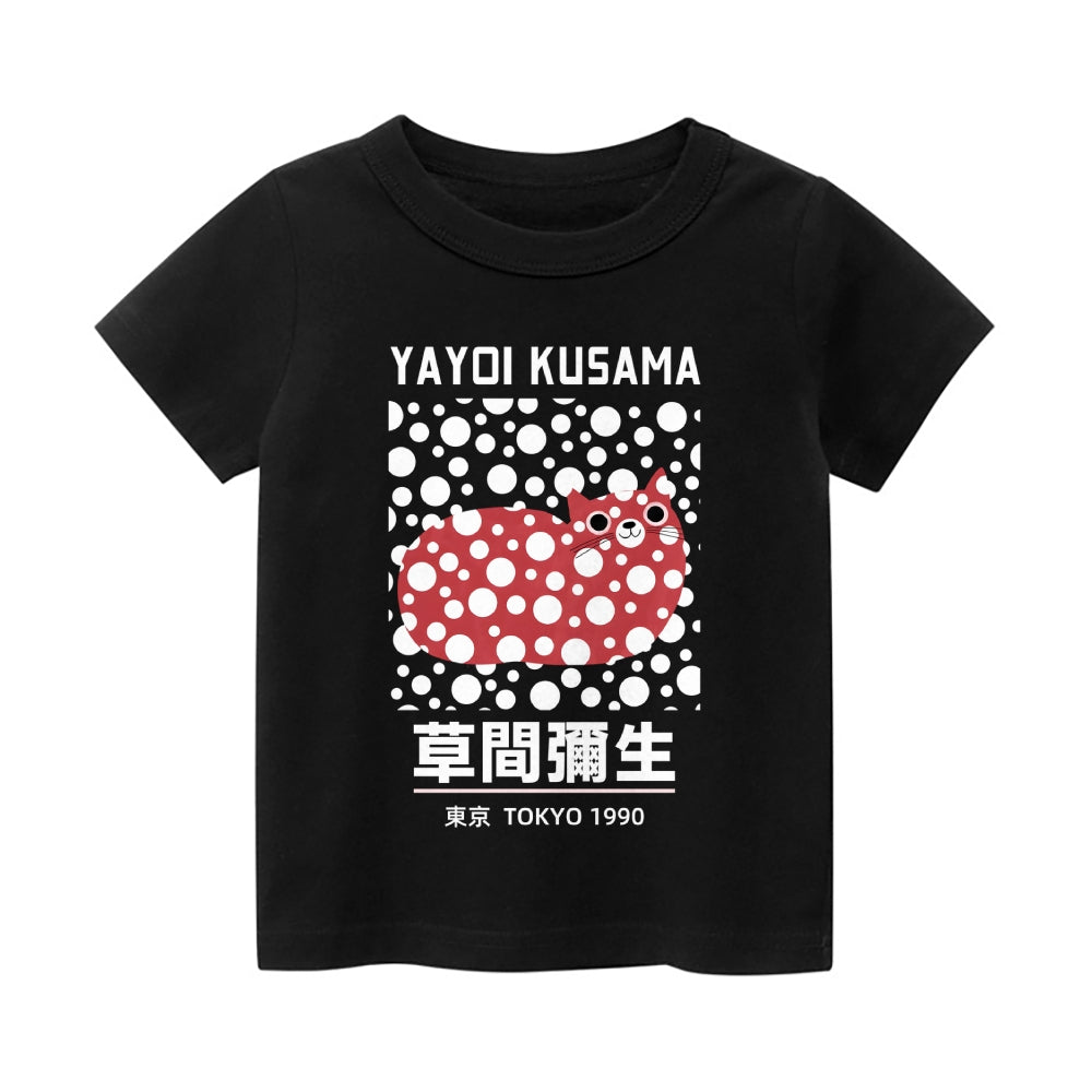 Yayoi Kusama Cat Vintage Kids Cotton T-shirt