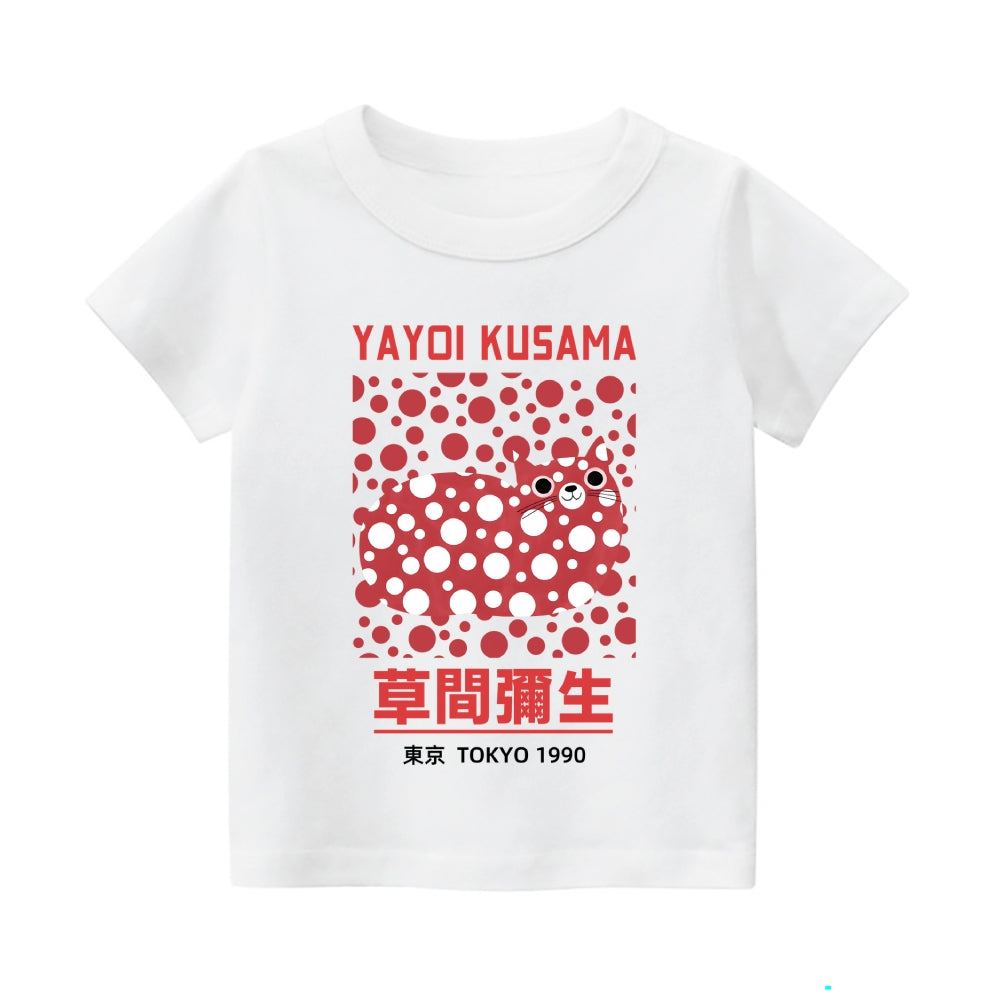 Yayoi Kusama Cat Vintage Kids Cotton T-shirt