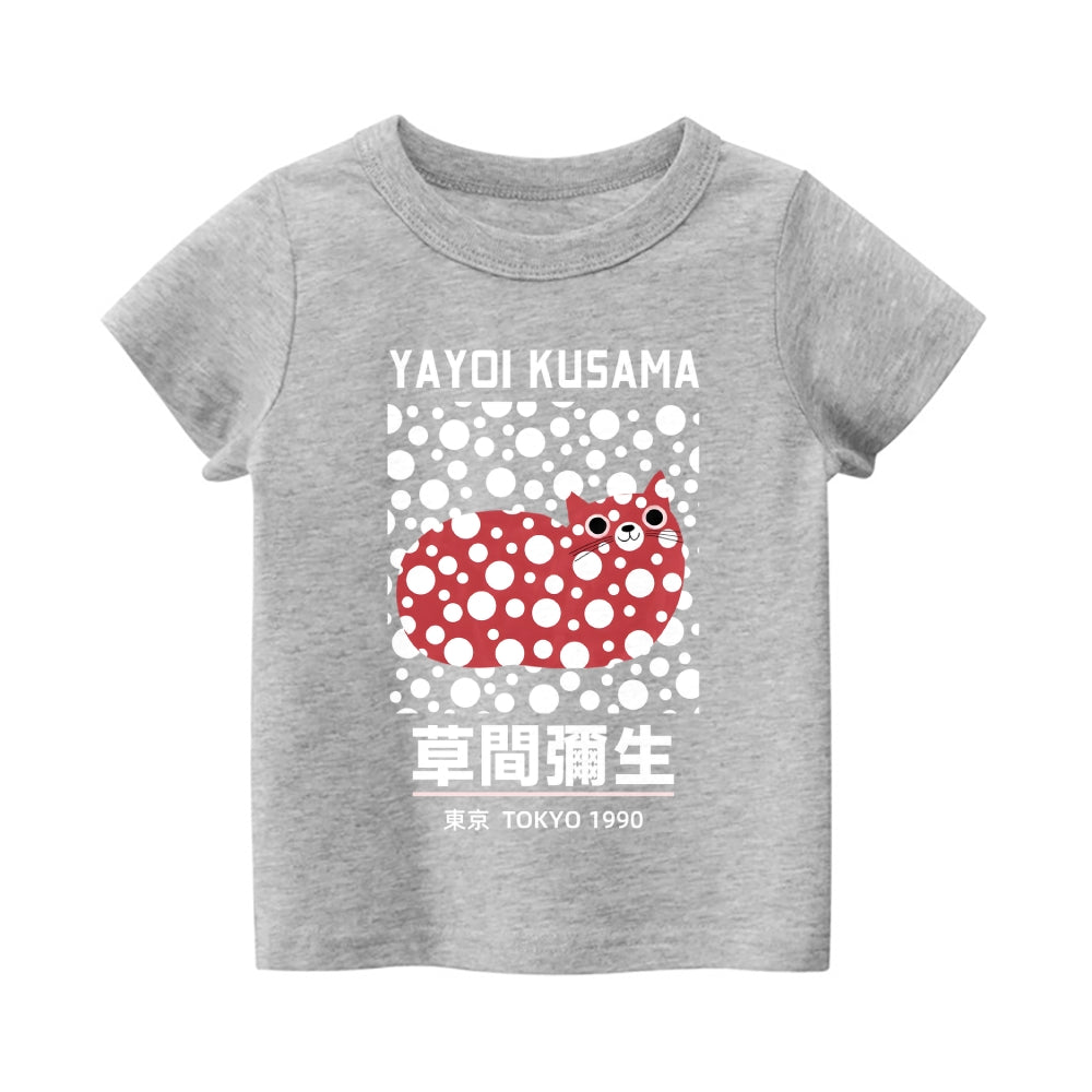 Yayoi Kusama Cat Vintage Kids Cotton T-shirt