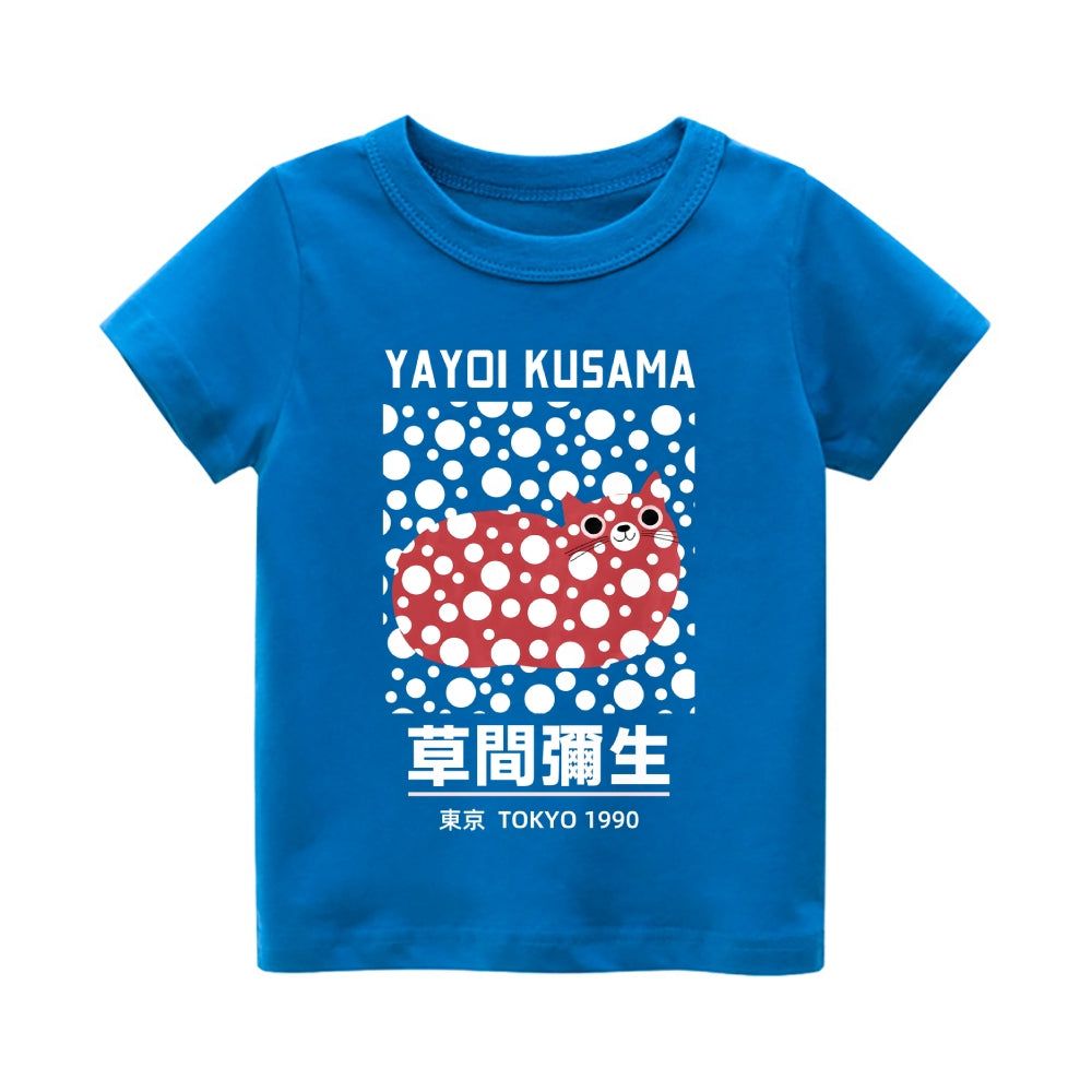 Yayoi Kusama Cat Vintage Kids Cotton T-shirt