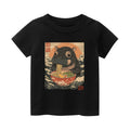 Hippo Ukiyoe Vintage Kids Cotton T-shirt