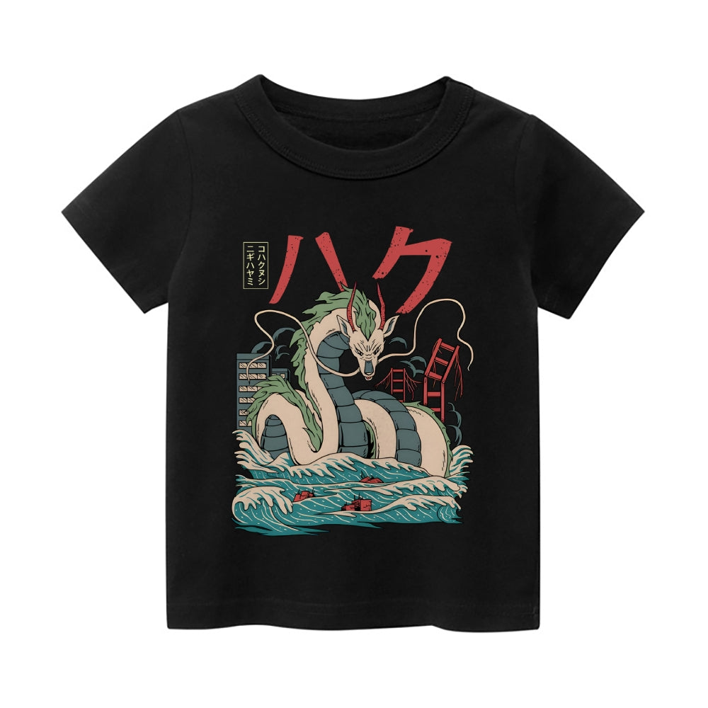 Ghibli Dragon Vintage Kids Cotton T-shirt