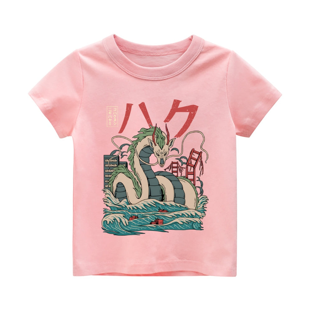 Ghibli Dragon Vintage Kids Cotton T-shirt