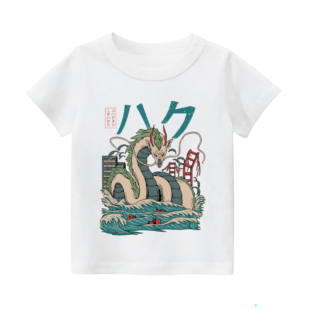 Ghibli Dragon Vintage Kids Cotton T-shirt