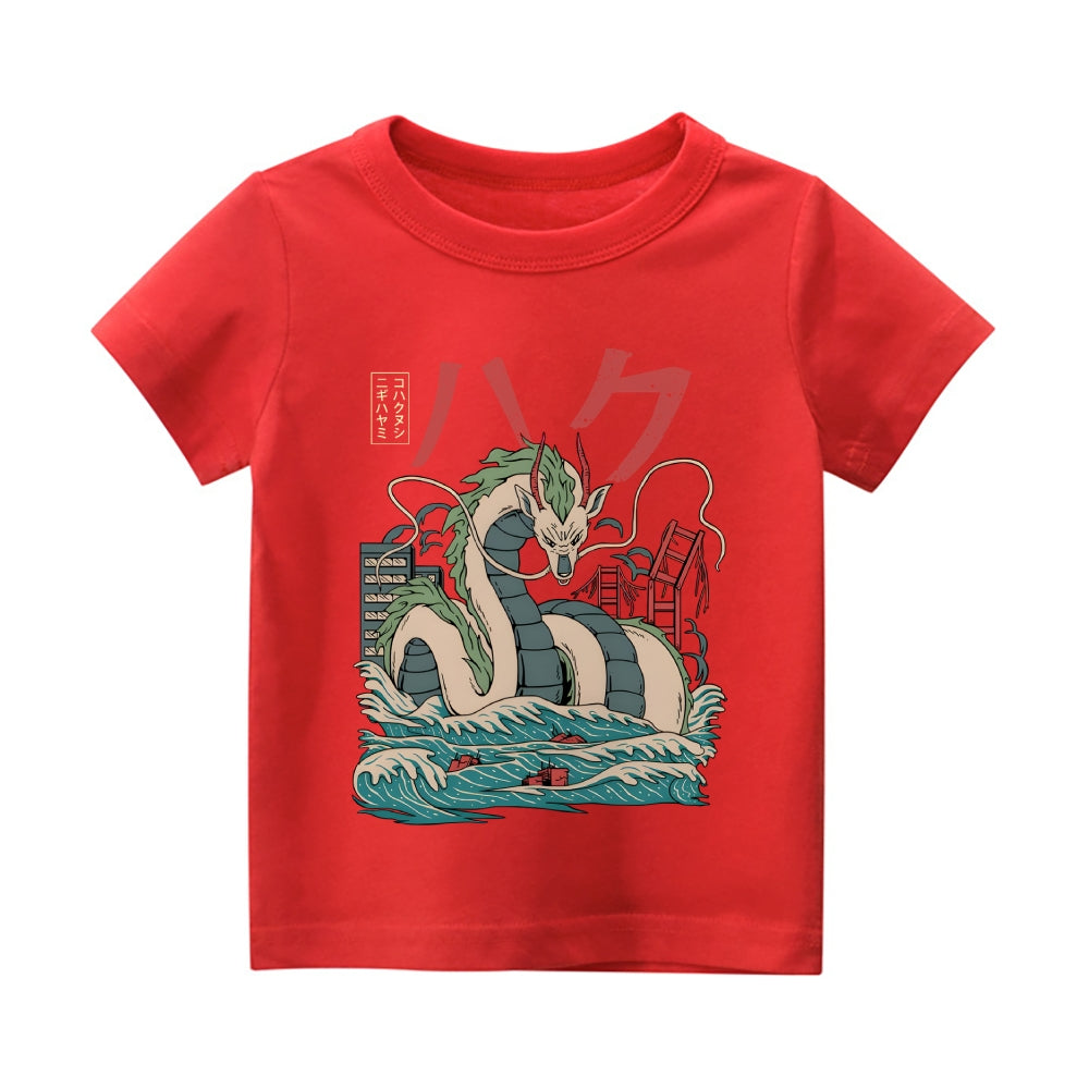 Ghibli Dragon Vintage Kids Cotton T-shirt