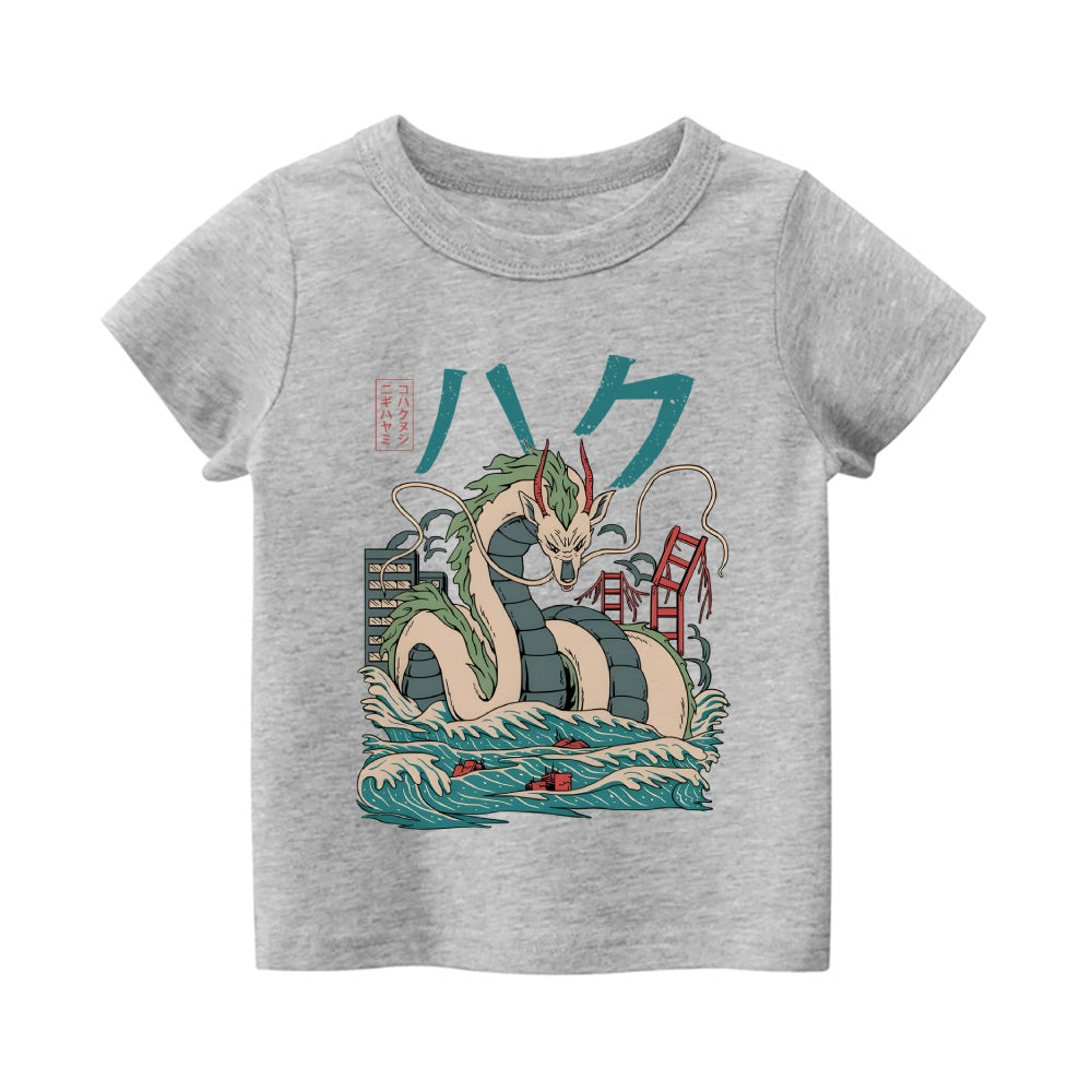 Ghibli Dragon Vintage Kids Cotton T-shirt