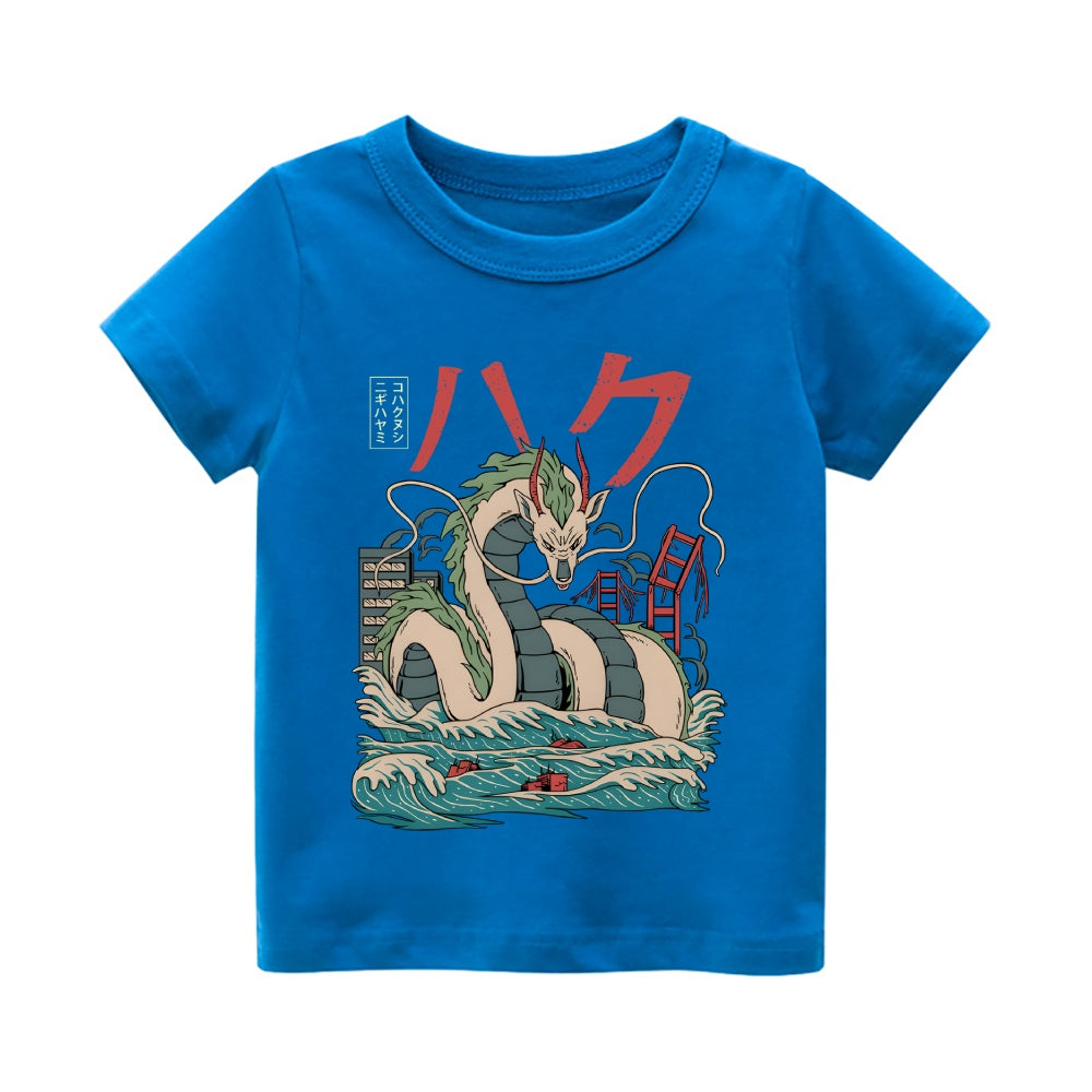 Ghibli Dragon Vintage Kids Cotton T-shirt