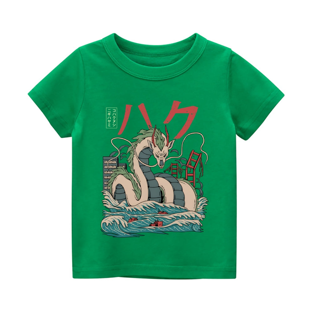 Ghibli Dragon Vintage Kids Cotton T-shirt