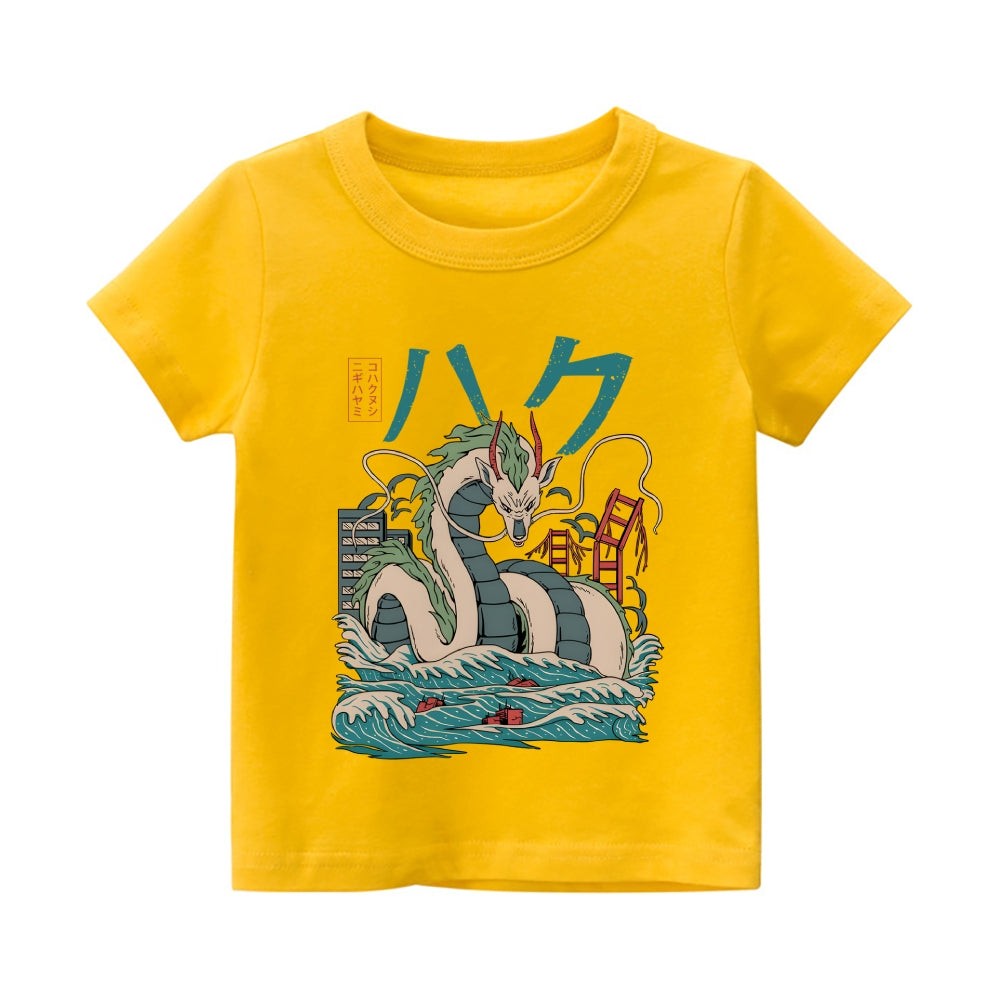 Ghibli Dragon Vintage Kids Cotton T-shirt