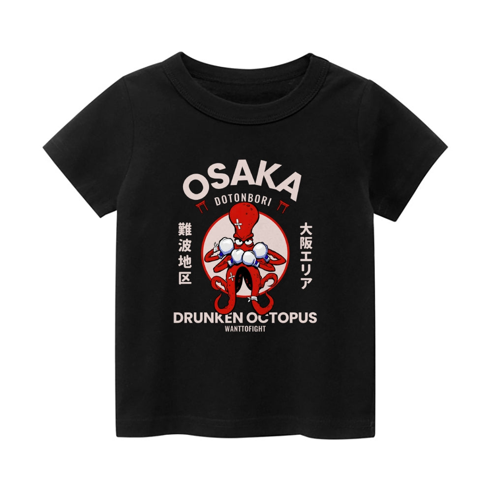 Osaka Octopus Vintage Kids Cotton T-shirt