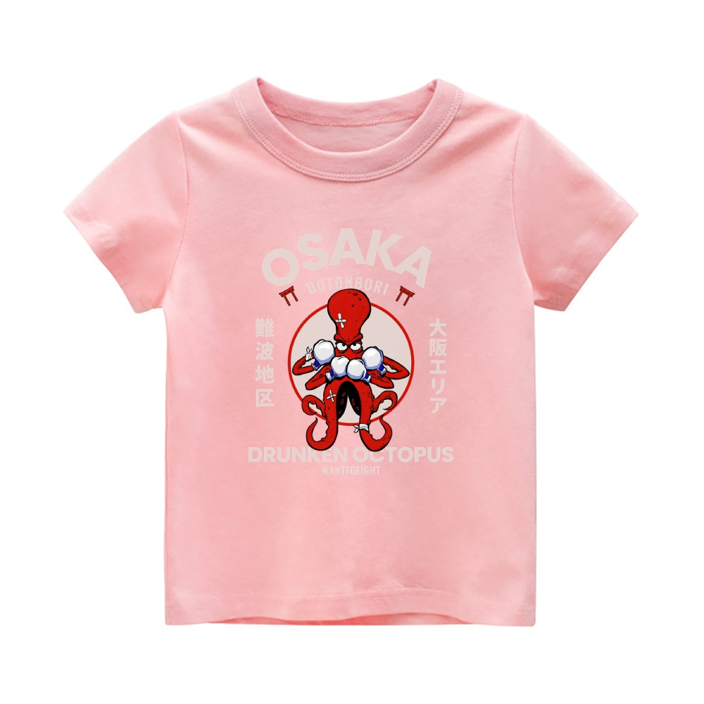 Osaka Octopus Vintage Kids Cotton T-shirt