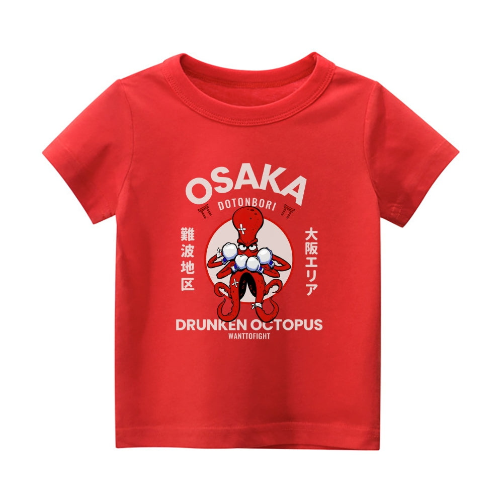 Osaka Octopus Vintage Kids Cotton T-shirt