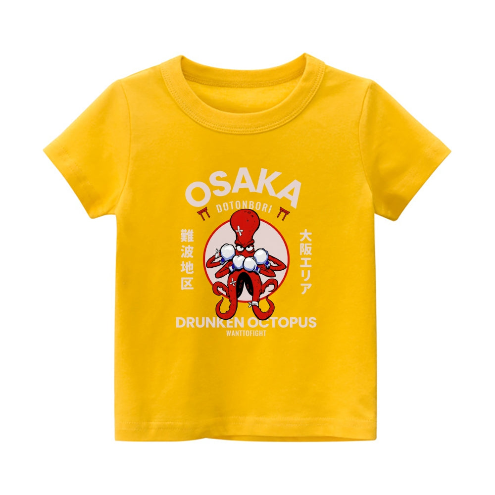 Osaka Octopus Vintage Kids Cotton T-shirt