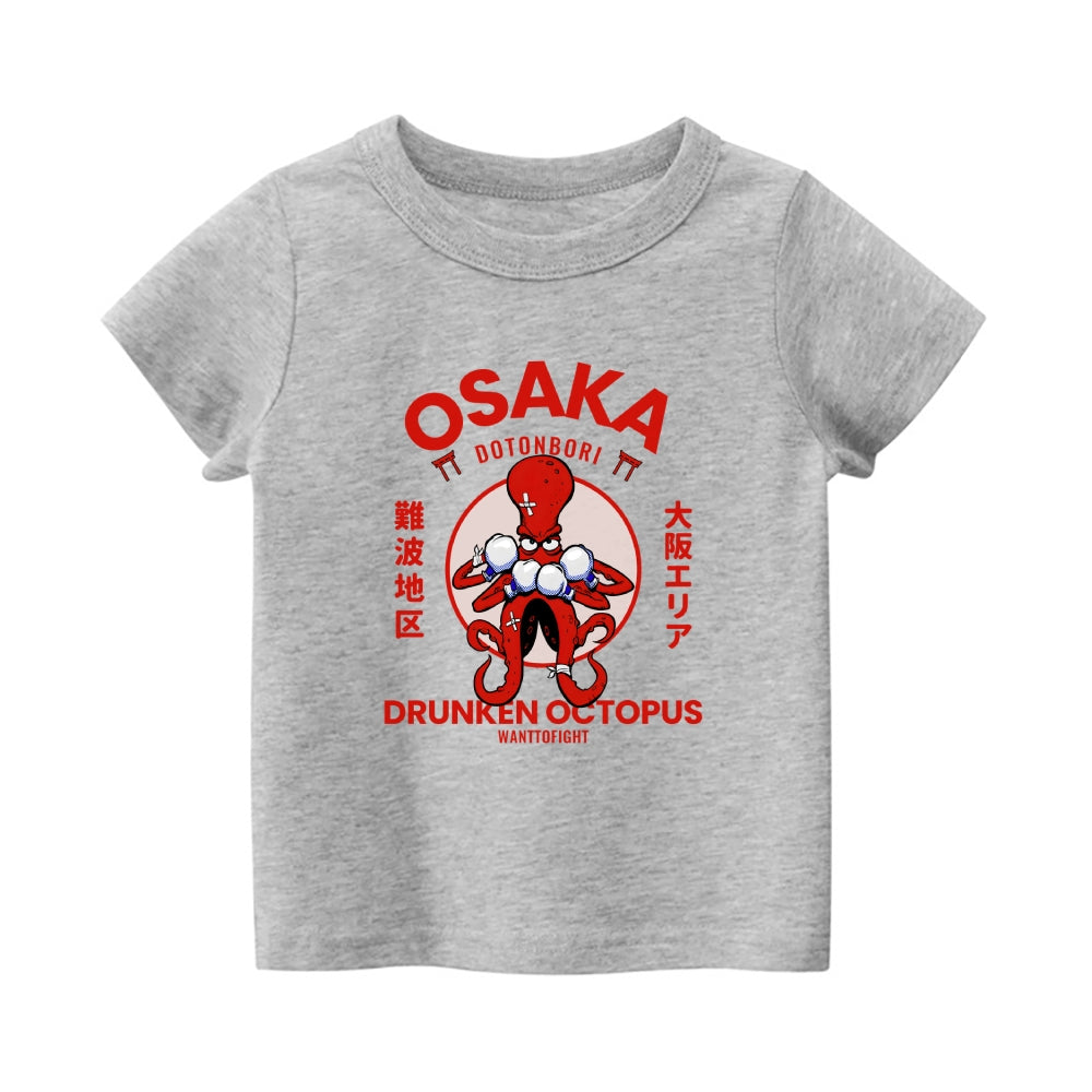 Osaka Octopus Vintage Kids Cotton T-shirt