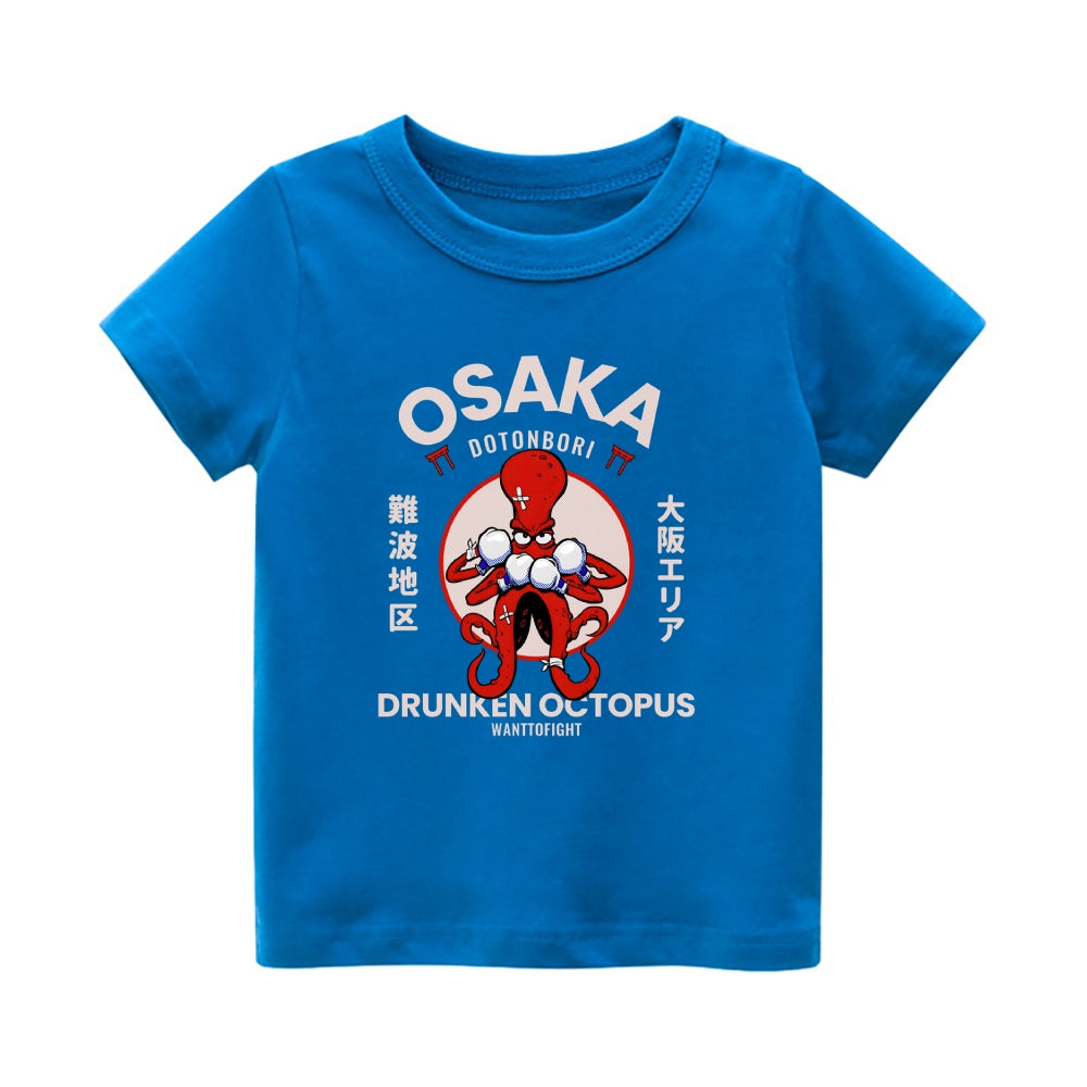 Osaka Octopus Vintage Kids Cotton T-shirt