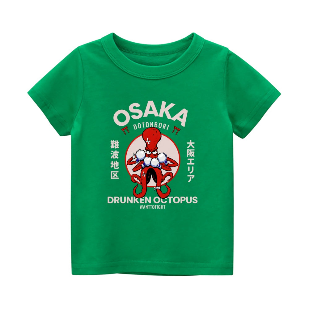 Osaka Octopus Vintage Kids Cotton T-shirt