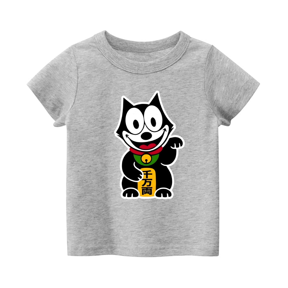 Lucky Cat Vintage Kids Cotton T-shirt