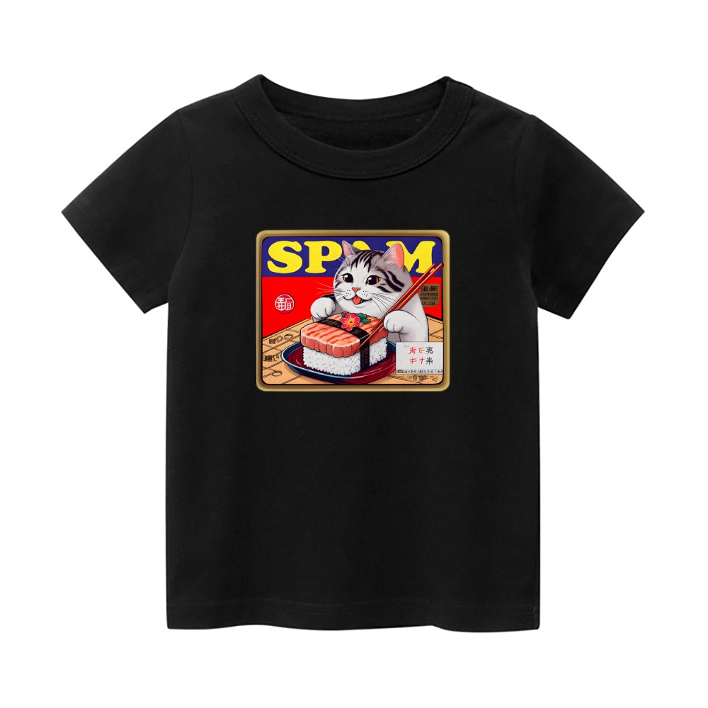 Spam Cat Vintage Kids Cotton T-shirt