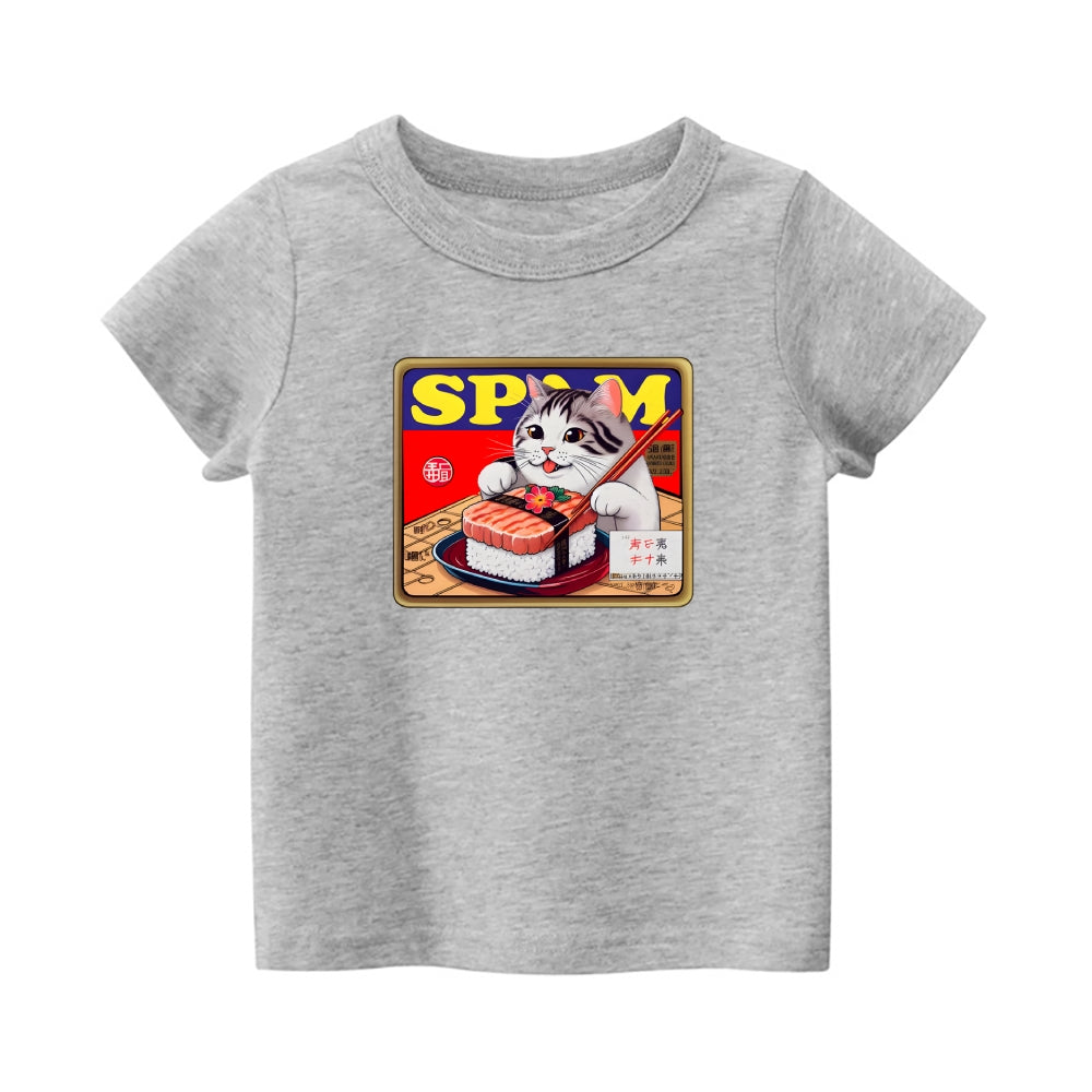 Spam Cat Vintage Kids Cotton T-shirt