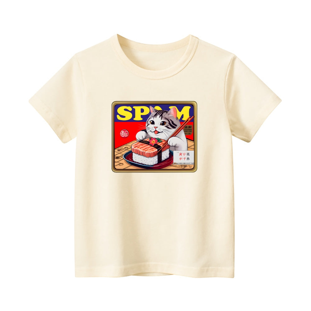 Spam Cat Vintage Kids Cotton T-shirt