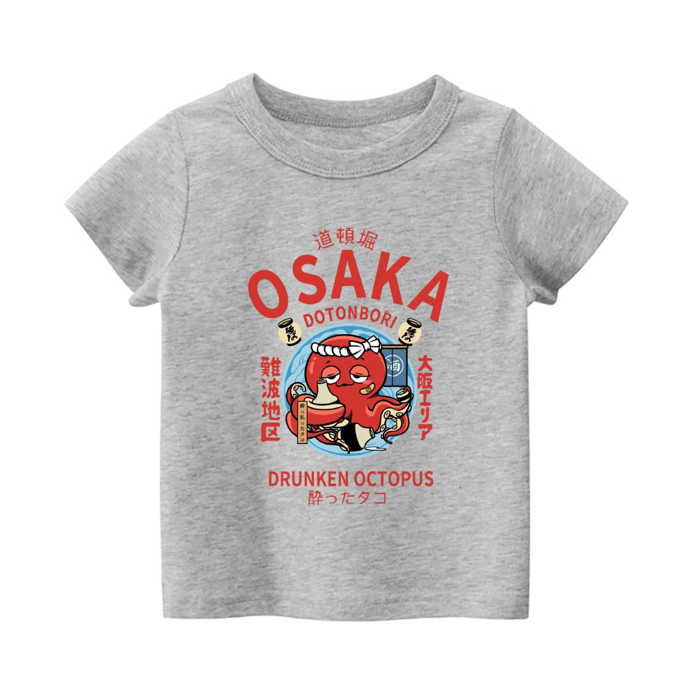 Osaka Octopus Vintage Kids Cotton T-shirt
