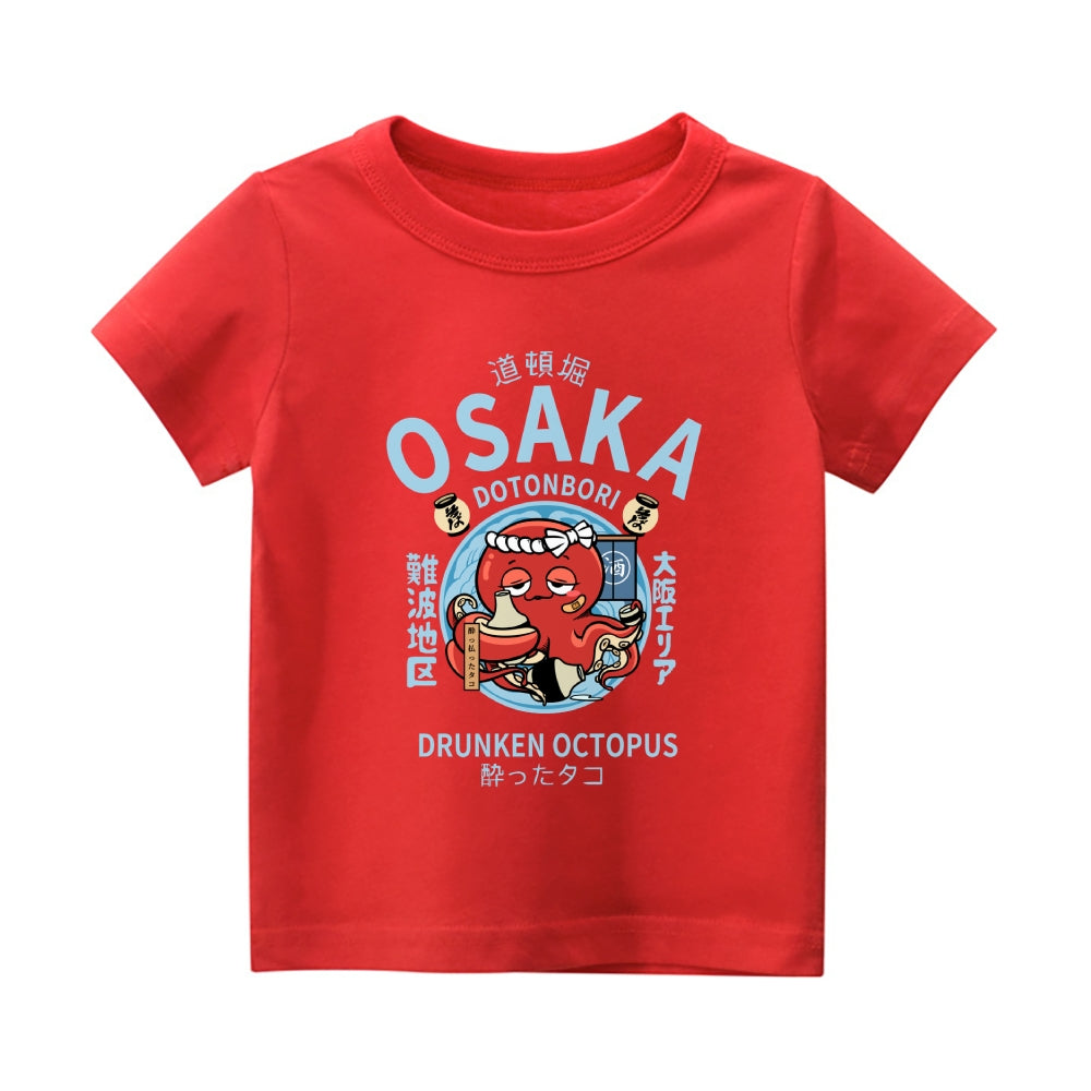Osaka Octopus Vintage Kids Cotton T-shirt