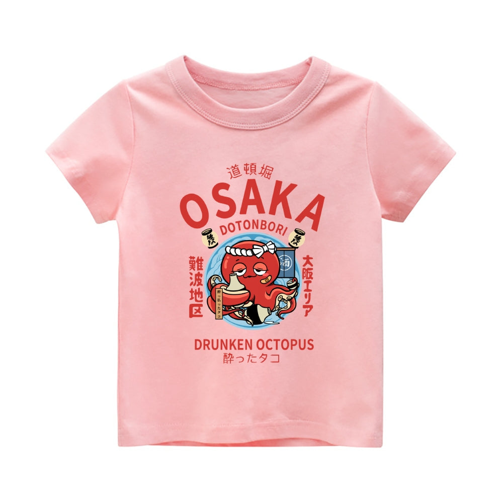 Osaka Octopus Vintage Kids Cotton T-shirt
