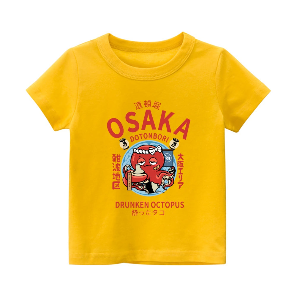 Osaka Octopus Vintage Kids Cotton T-shirt