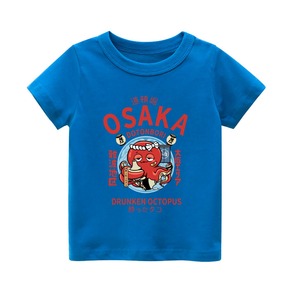 Osaka Octopus Vintage Kids Cotton T-shirt