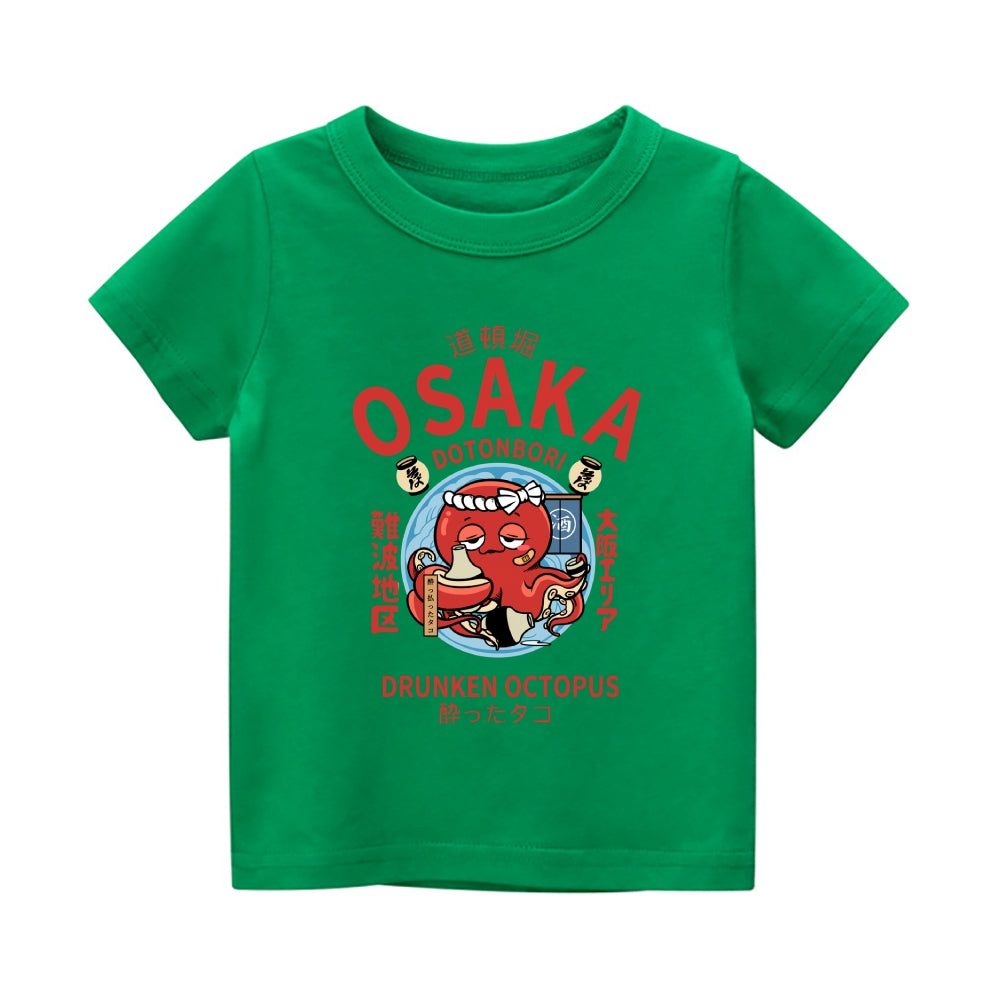 Osaka Octopus Vintage Kids Cotton T-shirt