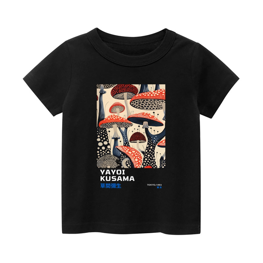 Yayoi Kusama Mushroom Vintage Kids Cotton T-shirt