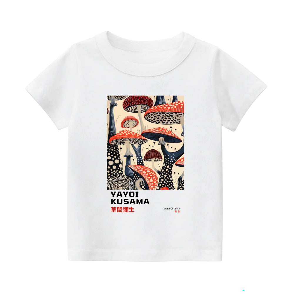 Yayoi Kusama Mushroom Vintage Kids Cotton T-shirt