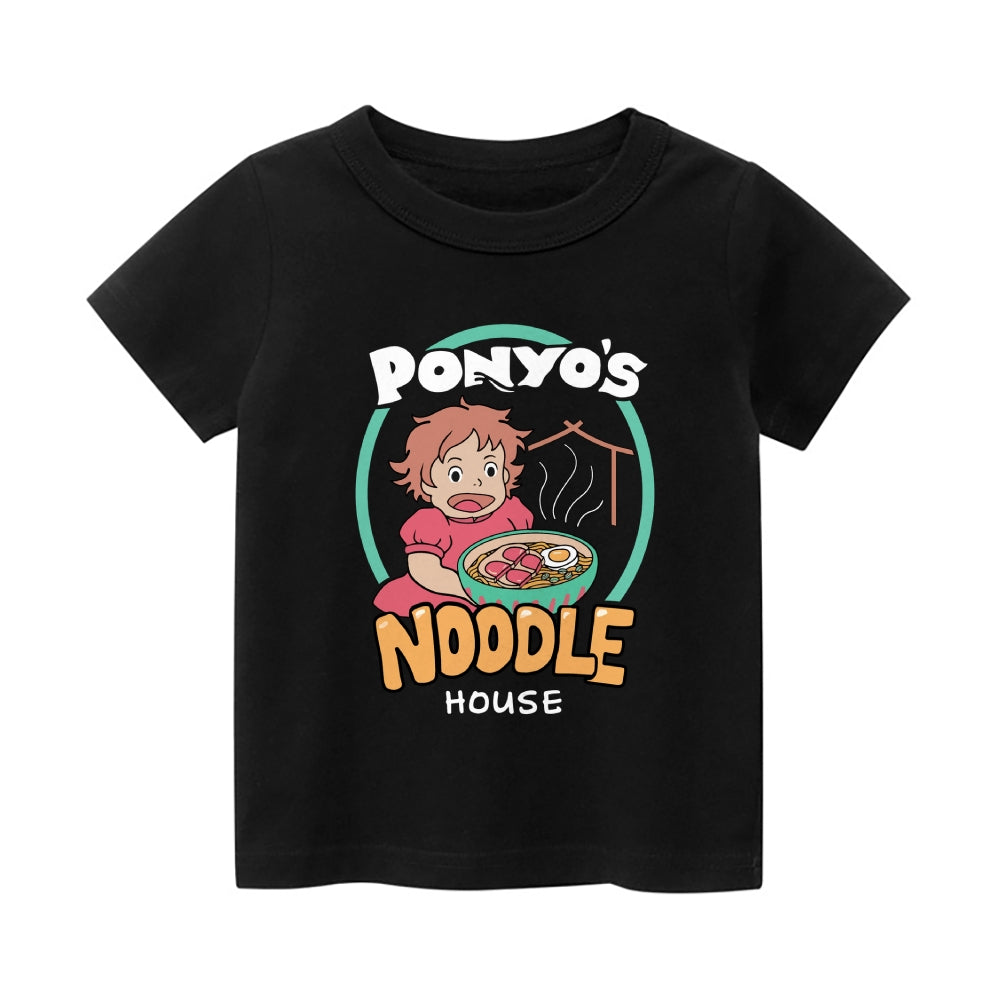 Ghibli Ponyo Vintage Kids Cotton T-shirt