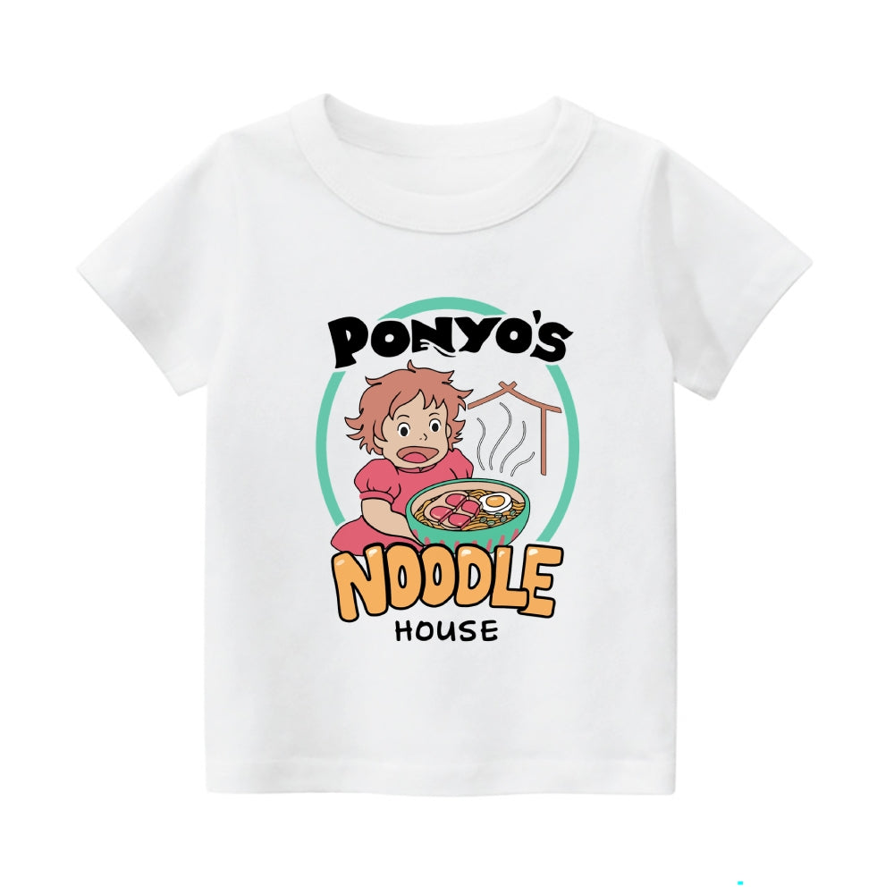 Ghibli Ponyo Vintage Kids Cotton T-shirt
