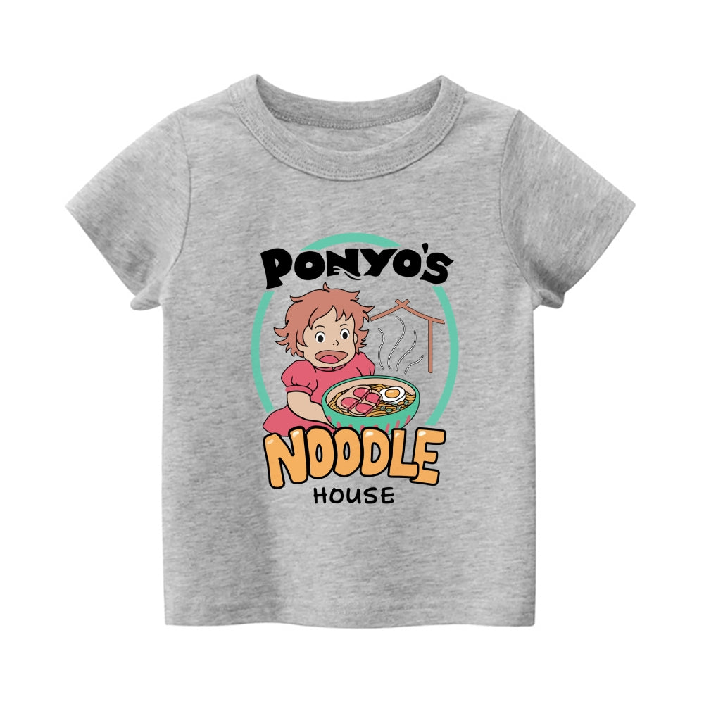 Ghibli Ponyo Vintage Kids Cotton T-shirt