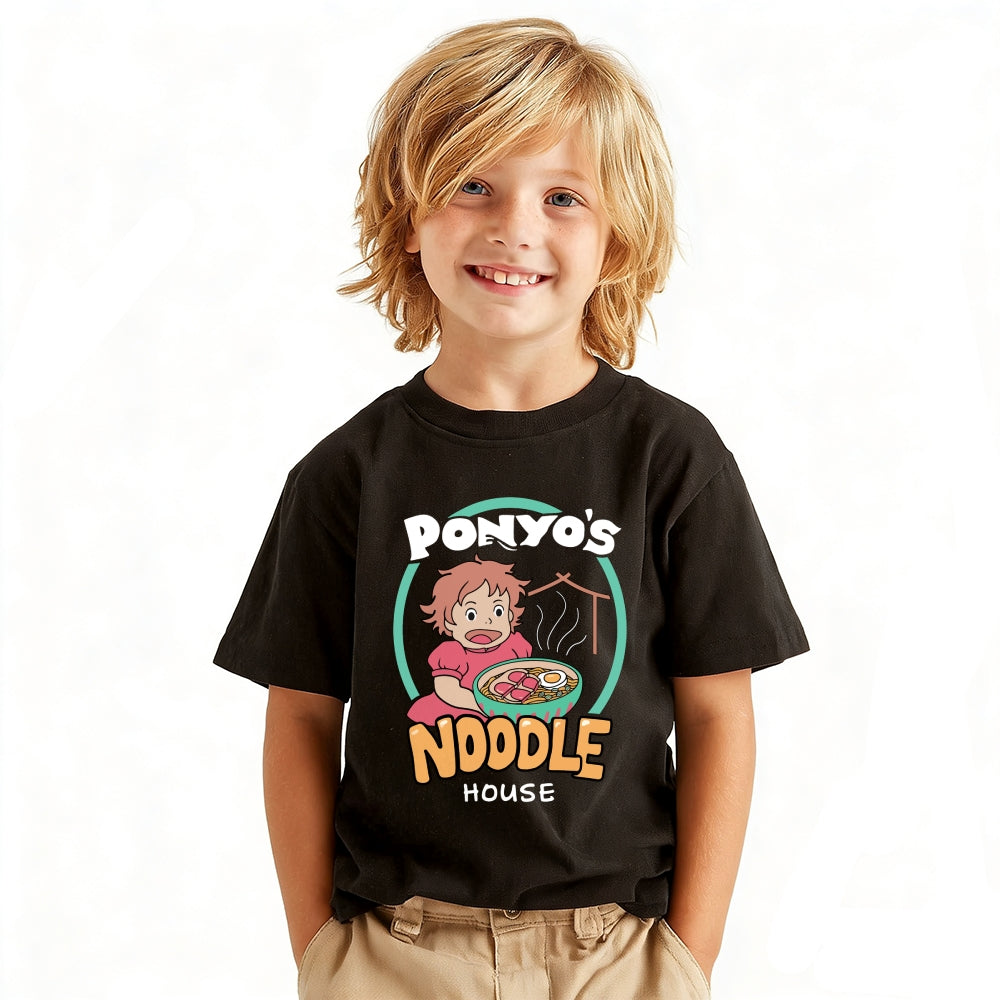 Ghibli Ponyo Vintage Kids Cotton T-shirt