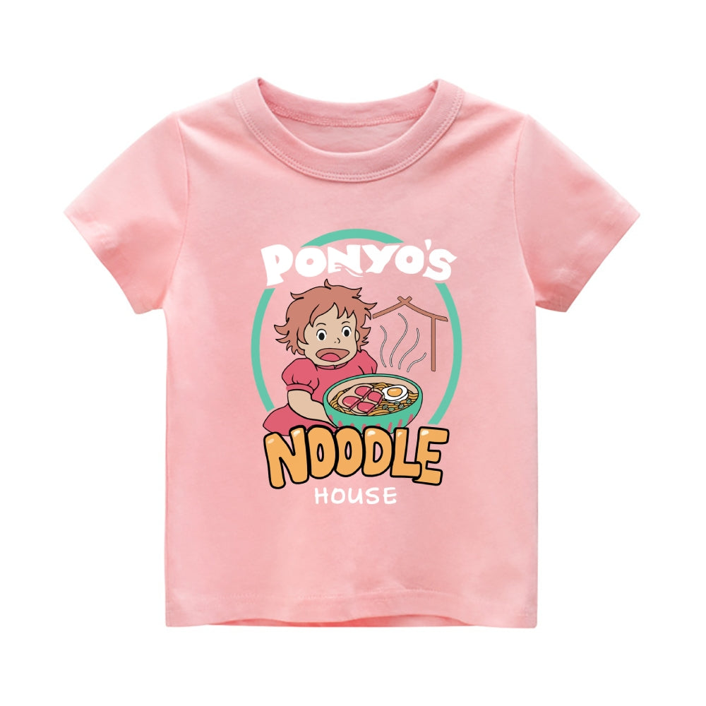Ghibli Ponyo Vintage Kids Cotton T-shirt