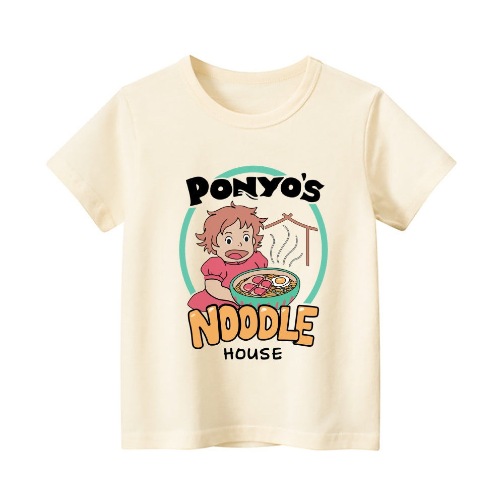 Ghibli Ponyo Vintage Kids Cotton T-shirt