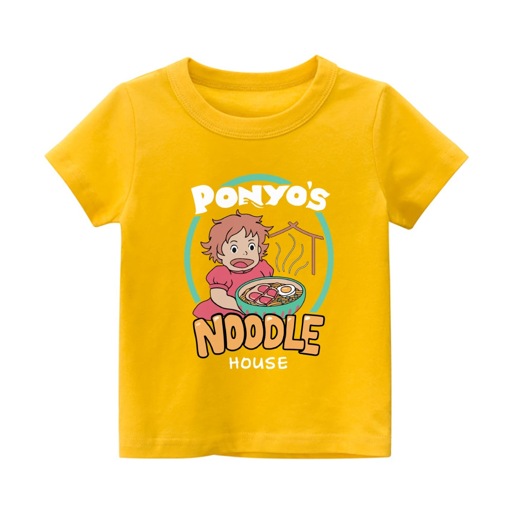 Ghibli Ponyo Vintage Kids Cotton T-shirt