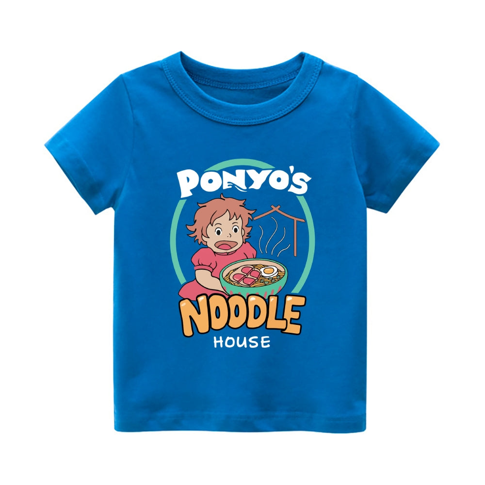 Ghibli Ponyo Vintage Kids Cotton T-shirt