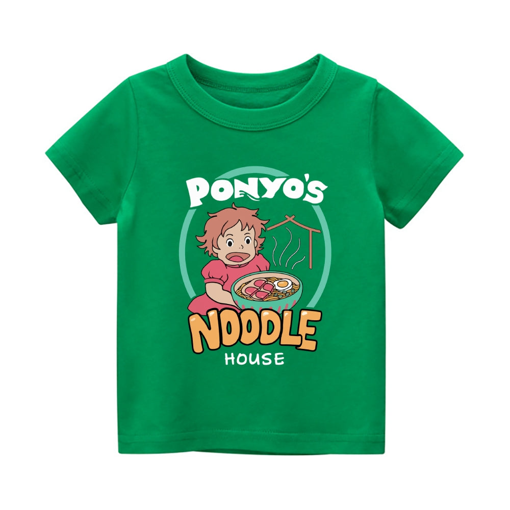 Ghibli Ponyo Vintage Kids Cotton T-shirt