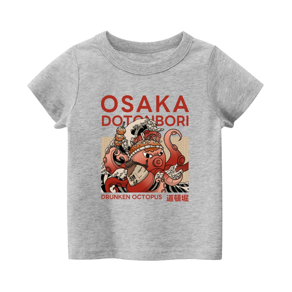 Osaka Octopus Vintage Kids Cotton T-shirt