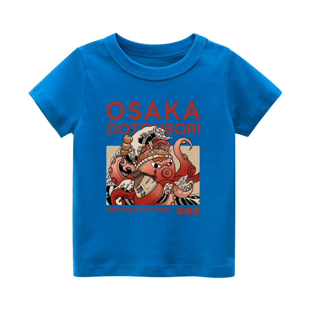 Osaka Octopus Vintage Kids Cotton T-shirt