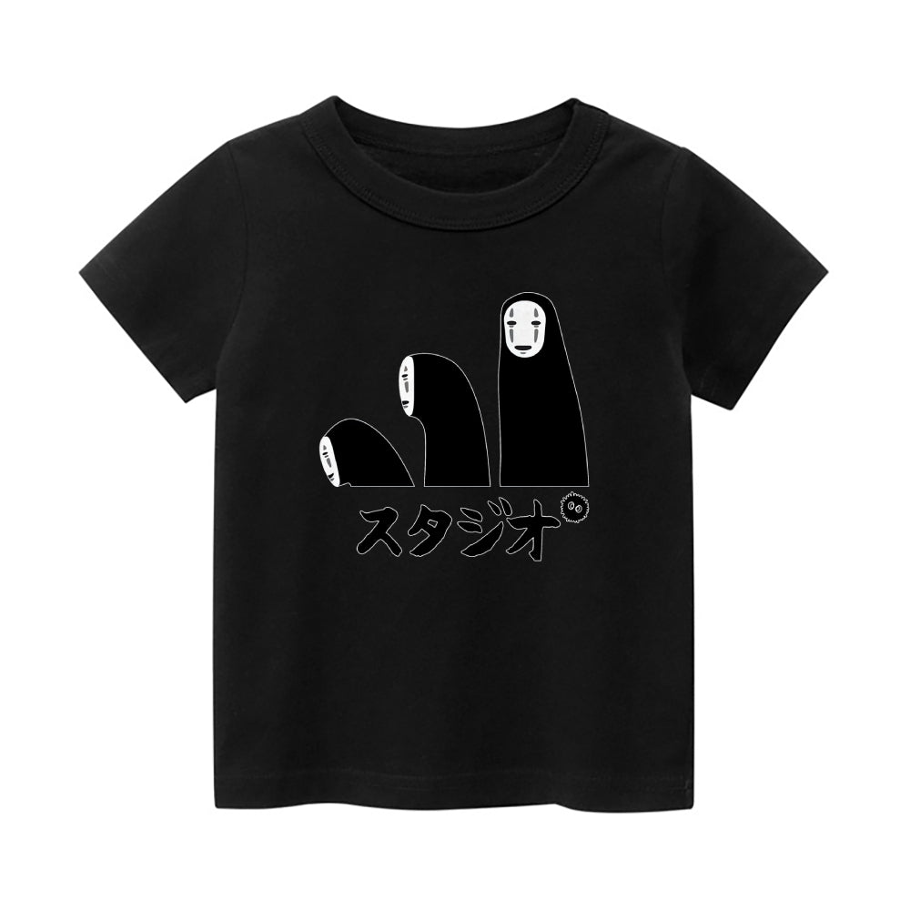 Ghibli No-Face Vintage Kids Cotton T-shirt